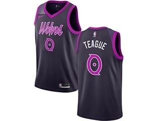 Nike Timberwolves #0 Jeff Teague Purple NBA Swingman City Edition 2018 19 Jersey