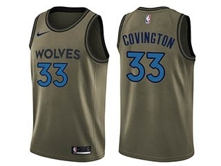 Nike Timberwolves #33 Robert Covington Green NBA Swingman Salute to Service Jersey