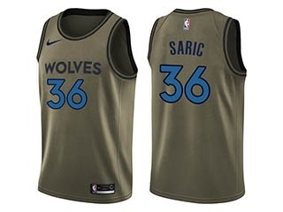 Nike Timberwolves #36 Dario Saric Green NBA Swingman Salute to Service Jersey