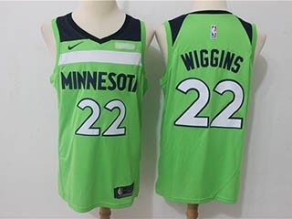 Timberwolves #22 Andrew Wiggins Green Nike Swingman Jersey