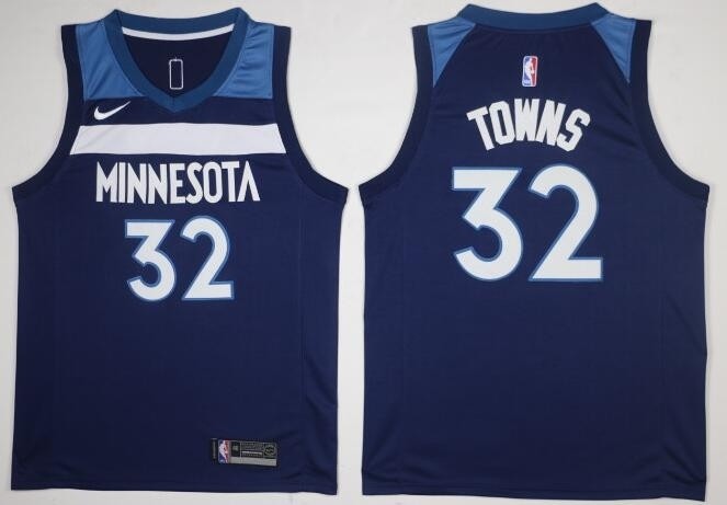 NBA Minnesota Timberwolves Towns #32 Blue Nike Jersey