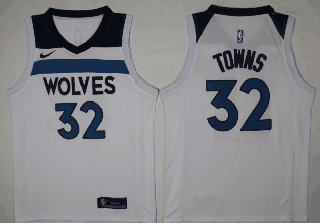 NBA Minnesota Timberwolves Towns #32 white Nike Jersey