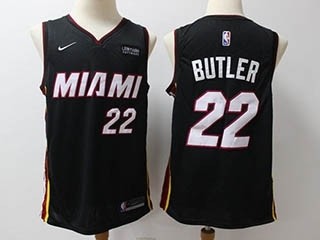 Heat #22 Jimmy Butler Black Basketball Swingman Icon Edition