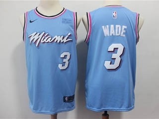 Heat #3 Dwyane Wade Light Blue Nike 2020 City Jersey