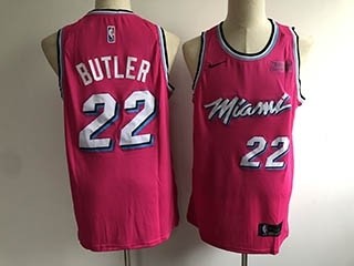 Heat Butler #22 Pink Basketball Swingman Earned Edition Jersey