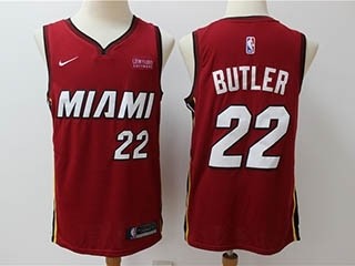 Heat #22 Jimmy Butler Red Basketball Swingman Statement Edition Jersey