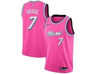 Heat #7 Goran Dragic Pink Basketball Swingman Earned Edition Jersey