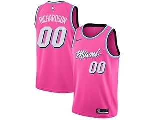 Heat #00 Josh Richardson Pink Basketball Swingman Earned Edition Jersey