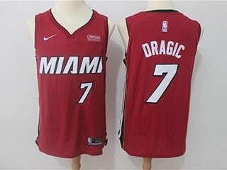 Heat #7 Goran Dragic Red Nike Authentic Jersey