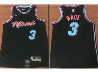 Heat #3 Dwyane Wade Black Throwback Nike Swingman Jersey