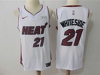 Heat #21 Hassan Whiteside White Nike Jersey