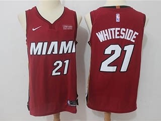 Heat #21 Hassan Whiteside Red Nike Jersey