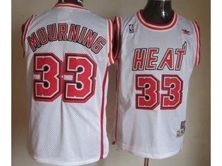 NBA Miami Heat Throwback Alonzo Mourning #33 white jersey