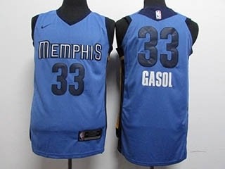 Grizzlies #33 Marc Gasol Blue Nike Authentic Jersey