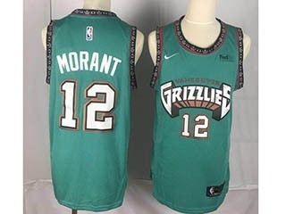 NBA Memphis Grizzlies Morant #12 Green Throwback new Jersey