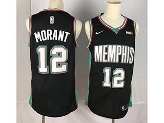 NBA Memphis Grizzlies Morant #12 Black Throwback new Jersey