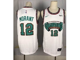 NBA Memphis Grizzlies Morant #12 white Throwback new Jersey