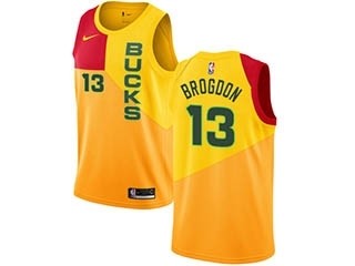 Nike Bucks #13 Malcolm Brogdon Yellow NBA Swingman City Edition 2018 19 Jersey