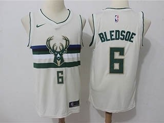 Bucks #6 Eric Bledsoe Cream Nike City Edition Swingman Jersey