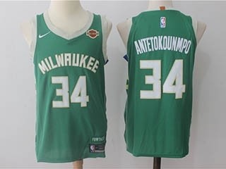 Bucks #34 Giannis Antetokounmpo Green Nike Jersey