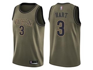 Pelicans #3 Josh Hart Green Basketball Swingman Salute to Service Jersey