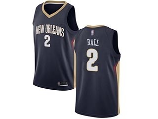 Pelicans #2 Lonzo Ball Navy Basketball Swingman Icon Edition