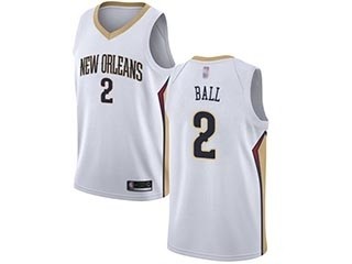 Pelicans #2 Lonzo Ball White Basketball Swingman Association