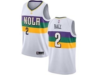 Pelicans #2 Lonzo Ball White Basketball Swingman City Edition