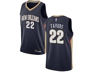 Pelicans #22 Derrick Favors Navy Basketball Swingman Icon Edition