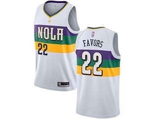 Pelicans #22 Derrick Favors White Basketball Swingman City Edition