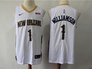 Pelicans Williamson #1 White Nike Jersey