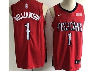 Pelicans Williamson #1 Red Nike Jersey