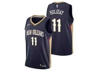 Pelicans Holiday #11 navy City Nike Swingman Jersey