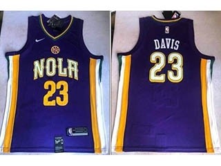 Pelicans #23 Anthony Davis Purple City Nike Swingman Jersey