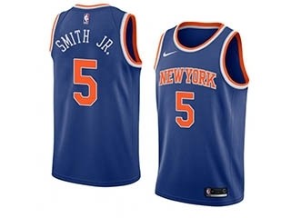 Nike Knicks #5 Dennis Smith Jr.NBA Swingman Blue Icon Edition Jersey