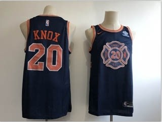 Knicks #20 Kevin Knox Navy 2018-19 City Edition Nike Swingman Jersey