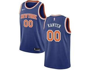 Nike Knicks #00 Enes Kanter Blue NBA Swingman Icon Edition Jersey