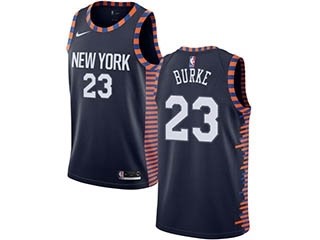 Nike Knicks #23 Trey Burke Navy NBA Swingman City Edition 2018 19 Jersey