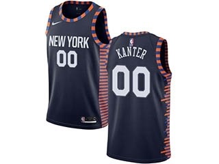 Nike Knicks #00 Enes Kanter Navy NBA Swingman City Edition 2018 19 Jersey