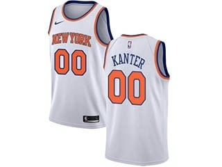 Nike Knicks #00 Enes Kanter White NBA Swingman Association Edition Jersey