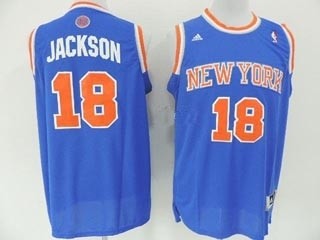 NBA Throwback New York Knicks Jackson #18 blue Jersey