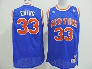 NBA New York Knicks Throwback Patrick Ewing #33 Blue