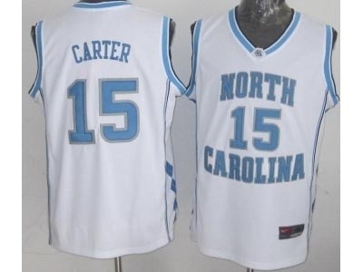 NBA North Carolina Carter #15 White Jersey