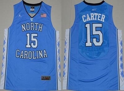 NBA North Carolina Carter #15 sky blue Jersey