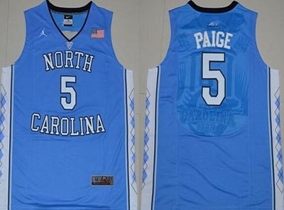 NBA North Carolina Paige #5 sky blue Jersey