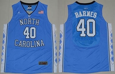 NBA North Carolina Barnes #40 sky blue Jersey