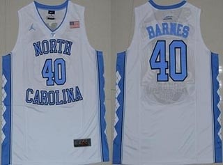 NBA North Carolina Barnes #40 White Jersey