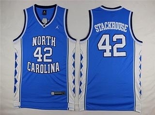 NBA North Carolina Stackhouse #42 sky blue Jersey