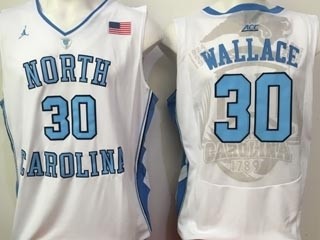 NBA North Carolina Wallace #30 White Jersey