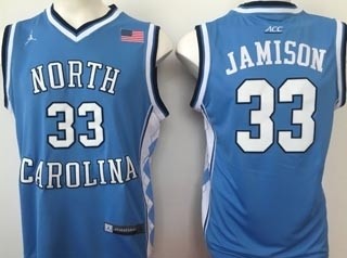 NBA North Carolina Jamison #33 sky blue Jersey